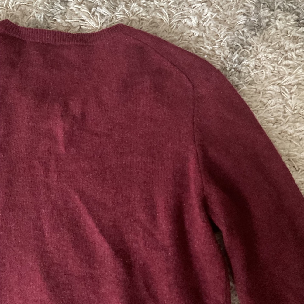 Burgundy 100% Cashmere V-Neck Sweater Womens Small 29315 FA18 Wine - Picture 13 of 13